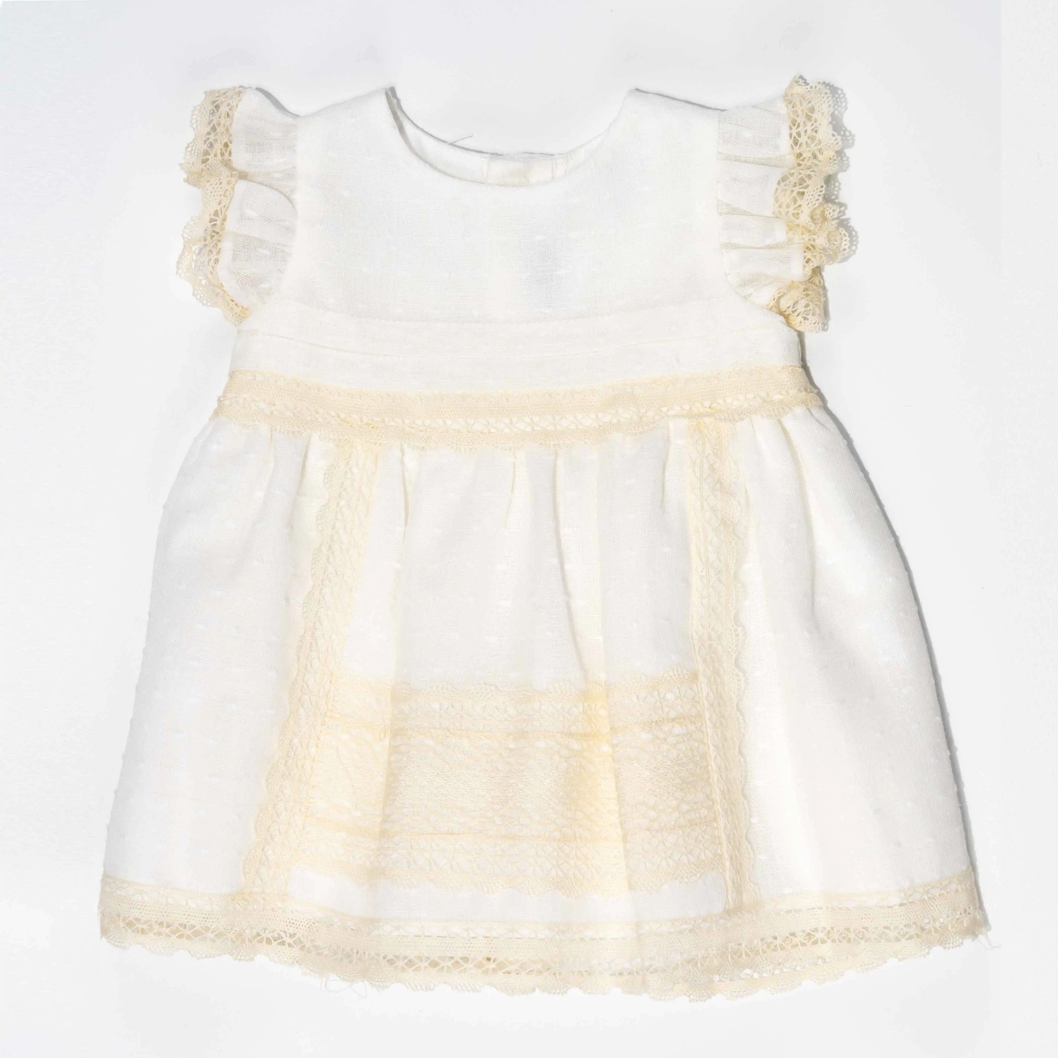 Baby Girl Short-Sleeve Ivory  Dress