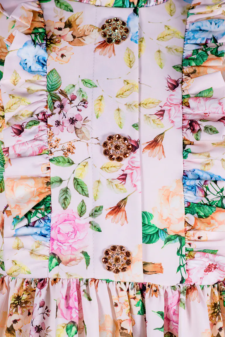 Girls Multicolor Floral Dress